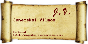 Janecskai Vilmos névjegykártya